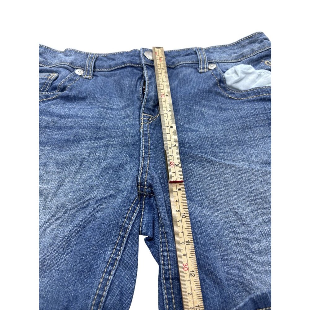 Justice Girls Denim Shorts Size 16.5 Blue Distressed Style - Picture 7 of 10